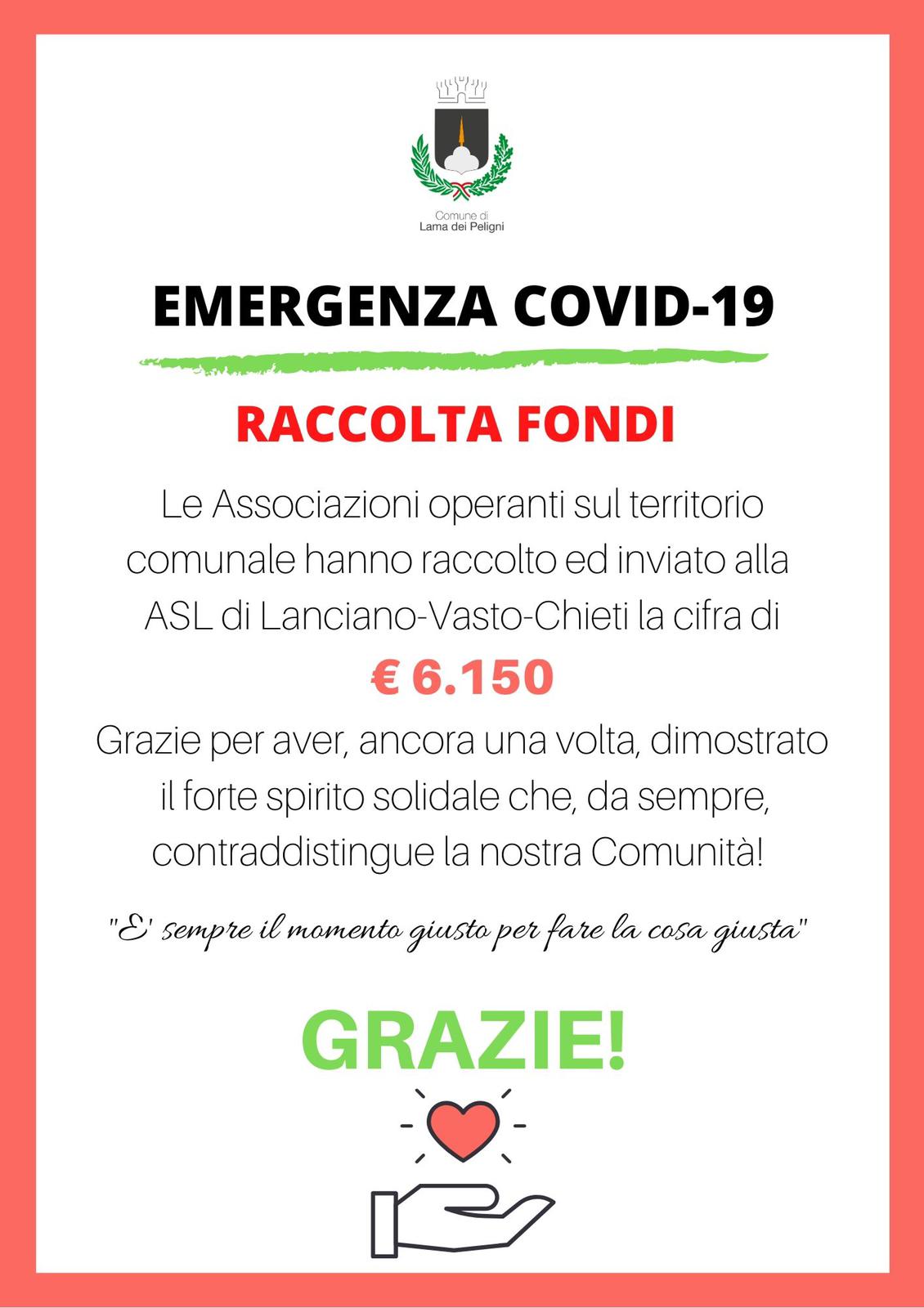 Covid-19, a Lama dei Peligni tutte le associazioni mobilitate per la raccolta fondi