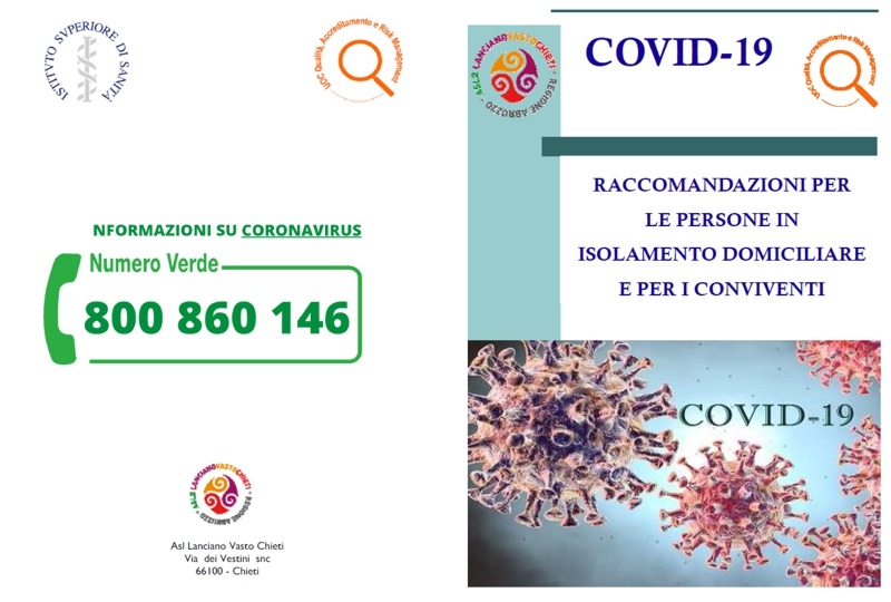 Covid-19, raccomandazioni per le persone in isolamento domiciliare e per i conviventi