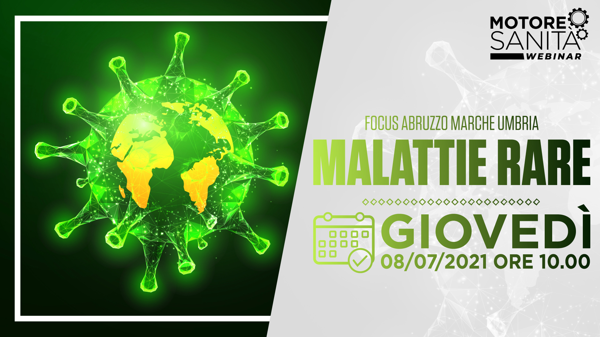 Webinar ‘Malattie rare. Focus Abruzzo Marche Umbria’ – giovedì 8 luglio 2021, ore 10