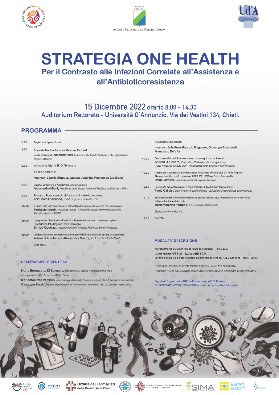 Strategia one health per il contrasto alle infezioni correlate all’assistenza e all’antibioticoresistenza – Chieti, 15 dicembre 2022