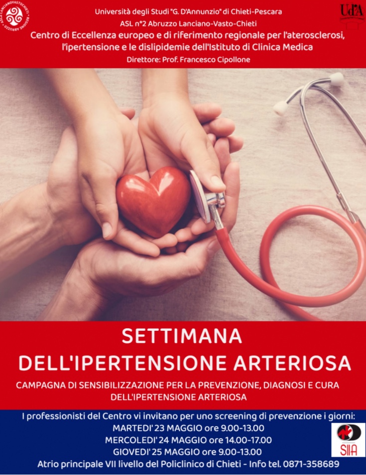Settimana dell’ipertensione arteriosa – Ospedale Chieti, 23-25 maggio 2023