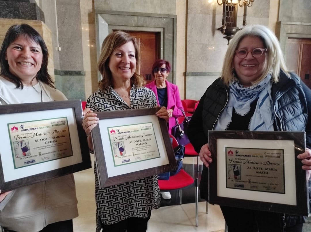 Tre donne della Asl Lanciano Vasto Chieti protagoniste del Premio Medicina Abruzzo