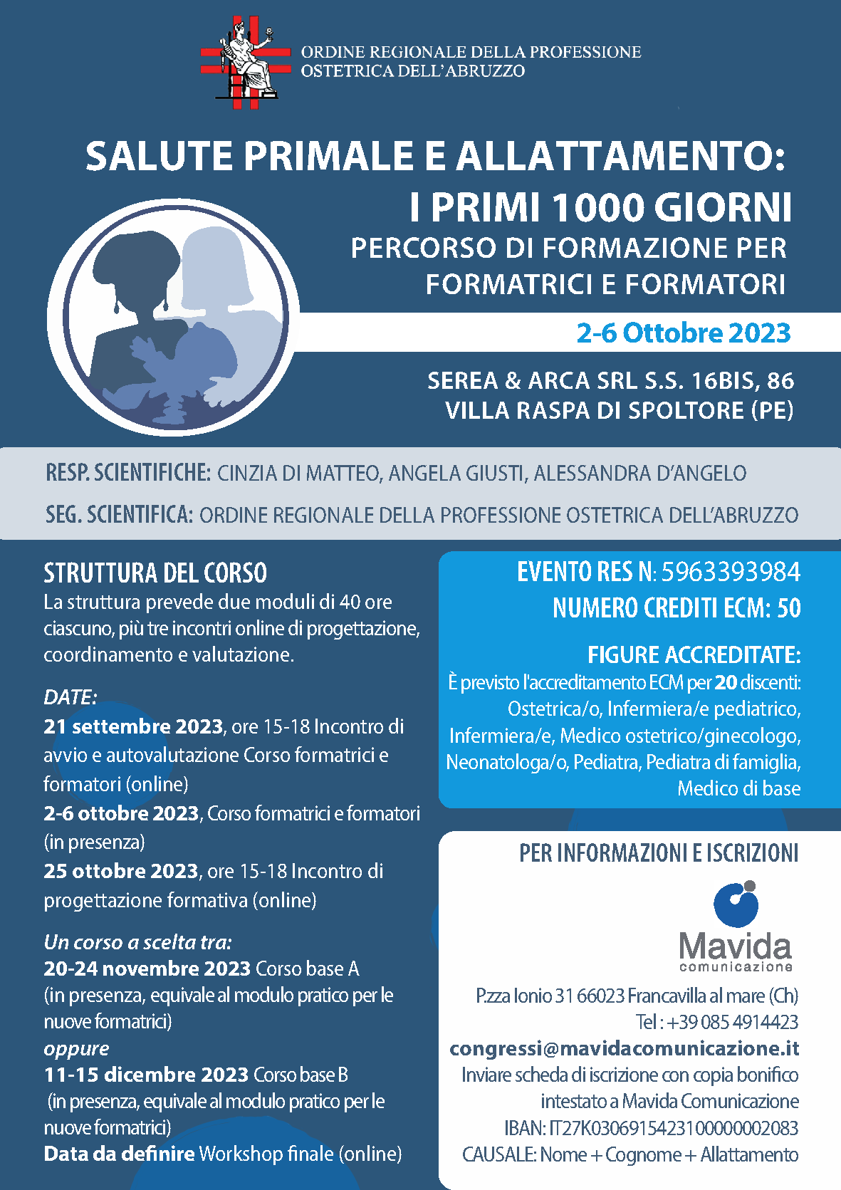 Salute primale e allattamento: i primi 1000 giorni, percorso di formazione per formatrici e formatori (2-6 ottobre 2023)