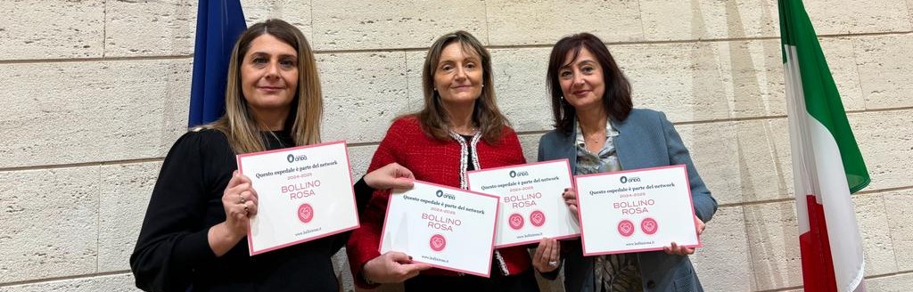 Salute della donna, confermati i sei “bollini rosa” assegnati agli ospedali di Chieti Ortona Lanciano e Vasto