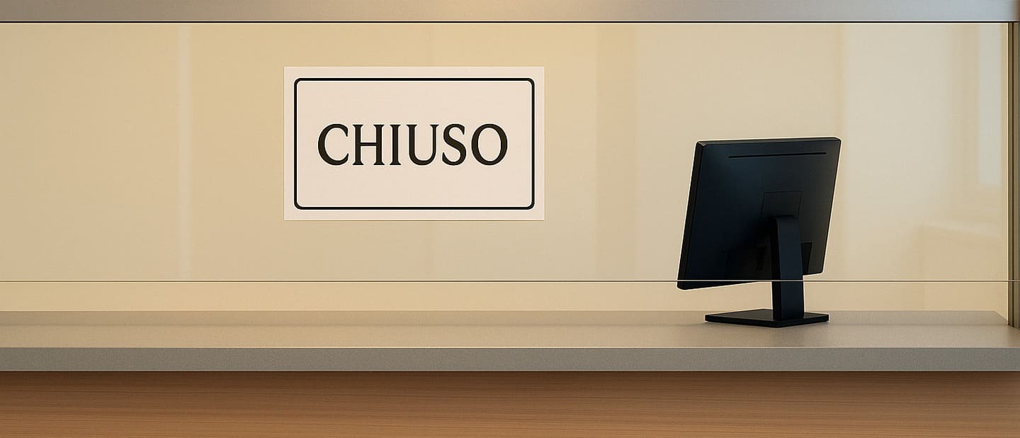 Centro unico di prenotazione (Cup) dell’ospedale di Vasto chiuso nei pomeriggi del 2, 9, 16 e 23 maggio 2025