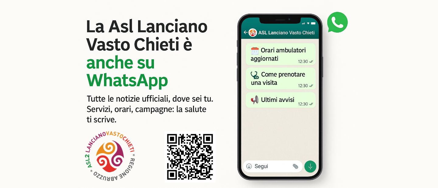 Nuovo canale WhatsApp Asl Lanciano Vasto Chieti