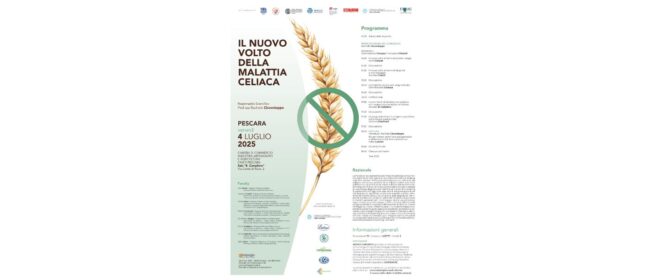 Celiachia, un convegno sulle nuove frontiere di diagnosi e terapia – venerdì 4 luglio 2025, Camera di commercio di Pescara