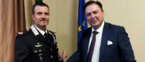 L'incontro tra il direttore generale della Asl Lanciano Vasto Chieti, Mauro Palmieri, e il nuovo comandante della Legione Carabinieri Abruzzo e Molise, Gianluca Feroce