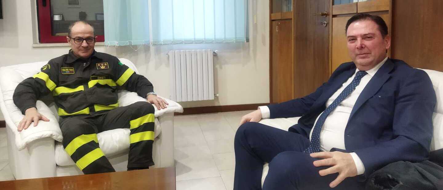 Visita del direttore generale Asl al nuovo comandante dei Vigili del fuoco di Chieti