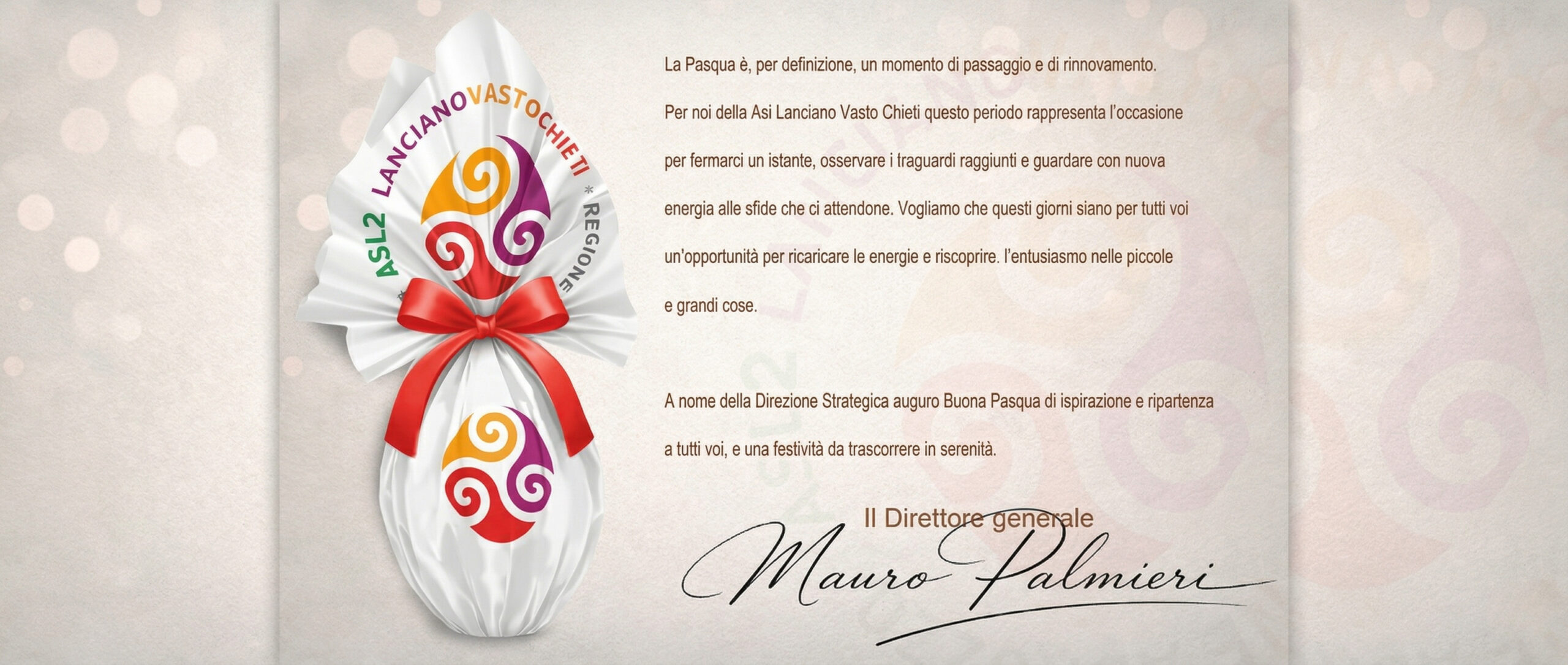Gli auguri di buona Pasqua della Direzione strategica