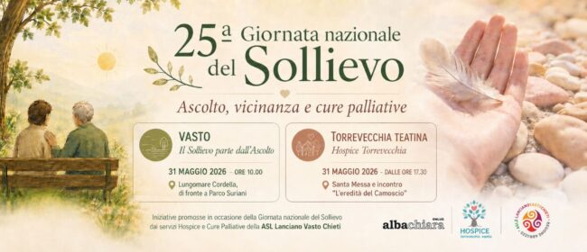 Giornata nazionale del sollievo, ascolto e cure palliative a Vasto e Torrevecchia Teatina