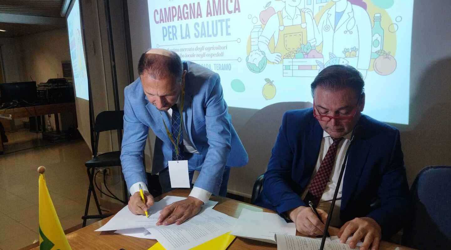 Campagna amica in ospedale a Chieti, Asl e Coldiretti firmano un “patto” per promuovere prevenzione e sana alimentazione 