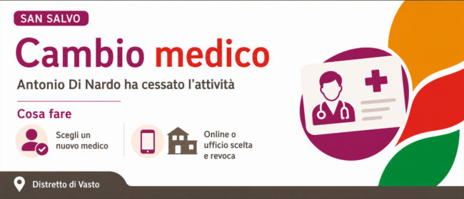 San Salvo, cambio medico di assistenza primaria Antonio Di Nardo