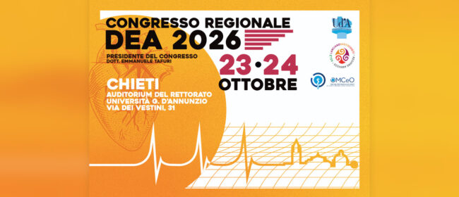 Locandina del Congresso regionale Dea 2026, Chieti, 23 e 24 ottobre, auditorium del rettorato dell'Università d'Annunzio