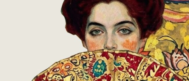 Ritratto di donna con ventaglio dalla locandina del congresso Menopausa a 360° di Francavilla al Mare